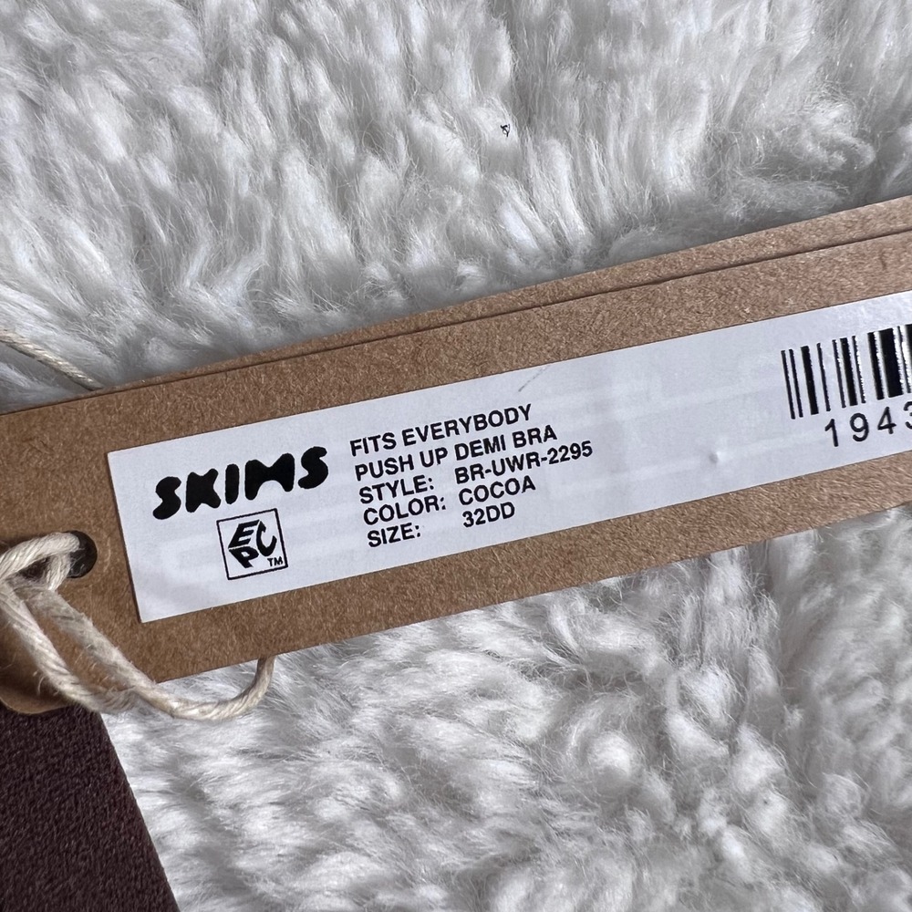 Skims‎ Fits Everybody Push Up Demi Bra Cocoa Brown BR-UWR-2295 Size 32DD NWT - Picture 8 of 12